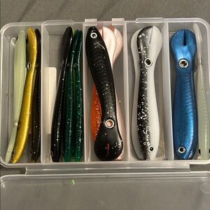 Fishing Soft Plastic Lures Assorted Colors - Pack of 14